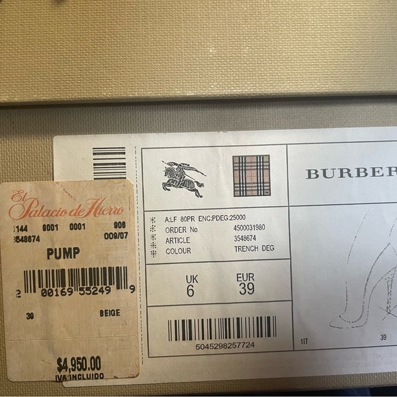 Size EU 39 US 8 Burberry Pumps - Picture 5 of 9